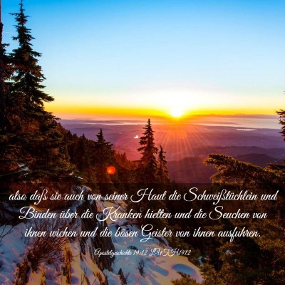 Picture 03 - Apostelgeschichte 19:12 LUTH1912 - also daß sie auch von seiner Haut die - Bible Verse Picture