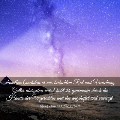 Picture 03 - Apostelgeschichte 2:23 LUTH1912 - denselben (nachdem er aus bedachtem Rat und - Bible Verse Picture