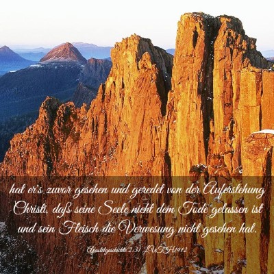 Picture 03 - Apostelgeschichte 2:31 LUTH1912 - hat er's zuvor gesehen und geredet von der - Bible Verse Picture