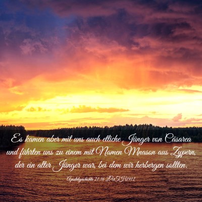 Picture 03 - Apostelgeschichte 21:16 LUTH1912 - Es kamen aber mit uns auch etliche Jünger von - Bible Verse Picture