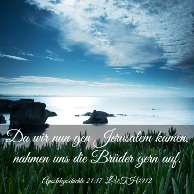 Picture 03 - Apostelgeschichte 21:17 LUTH1912 - Da wir nun gen Jerusalem kamen, nahmen uns die - Bible Verse Picture