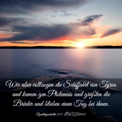 Picture 03 - Apostelgeschichte 21:7 LUTH1912 - Wir aber vollzogen die Schiffahrt von Tyrus und - Bible Verse Picture
