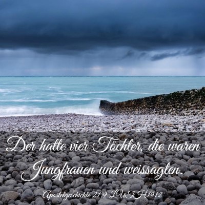 Picture 03 - Apostelgeschichte 21:9 LUTH1912 - Der hatte vier Töchter, die waren Jungfrauen und - Bible Verse Picture