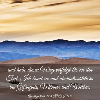 Picture 03 - Apostelgeschichte 22:4 LUTH1912 - und habe diesen Weg verfolgt bis an den Tod. Ich - Bible Verse Picture