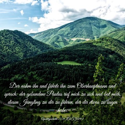 Picture 03 - Apostelgeschichte 23:18 LUTH1912 - Der nahm ihn und führte ihn zum Oberhauptmann - Bible Verse Picture