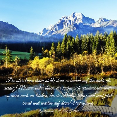 Picture 03 - Apostelgeschichte 23:21 LUTH1912 - Du aber traue ihnen nicht; denn es lauern auf ihn - Bible Verse Picture