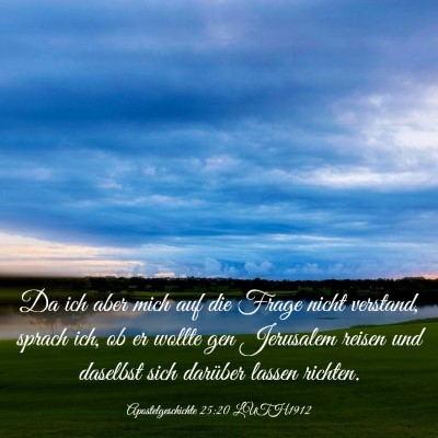 Picture 03 - Apostelgeschichte 25:20 LUTH1912 - Da ich aber mich auf die Frage nicht verstand, - Bible Verse Picture