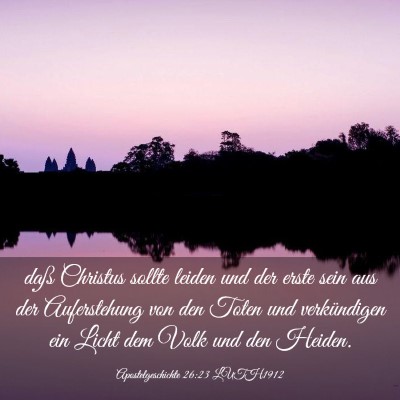 Picture 03 - Apostelgeschichte 26:23 LUTH1912 - daß Christus sollte leiden und der erste sein - Bible Verse Picture