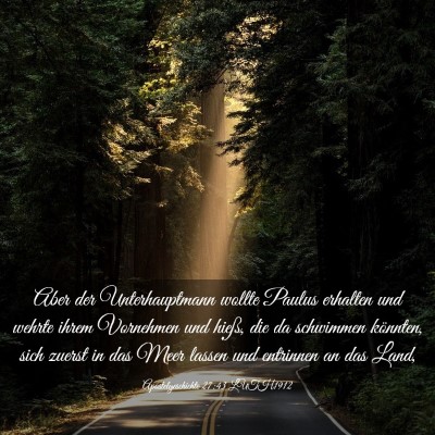 Picture 03 - Apostelgeschichte 27:43 LUTH1912 - Aber der Unterhauptmann wollte Paulus erhalten - Bible Verse Picture