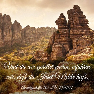 Picture 03 - Apostelgeschichte 28:1 LUTH1912 - Und da wir gerettet waren, erfuhren wir, daß die - Bible Verse Picture