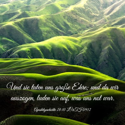 Picture 03 - Apostelgeschichte 28:10 LUTH1912 - Und sie taten uns große Ehre; und da wir - Bible Verse Picture