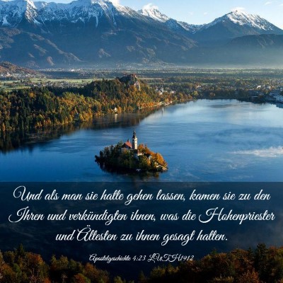 Picture 03 - Apostelgeschichte 4:23 LUTH1912 - Und als man sie hatte gehen lassen, kamen sie zu - Bible Verse Picture
