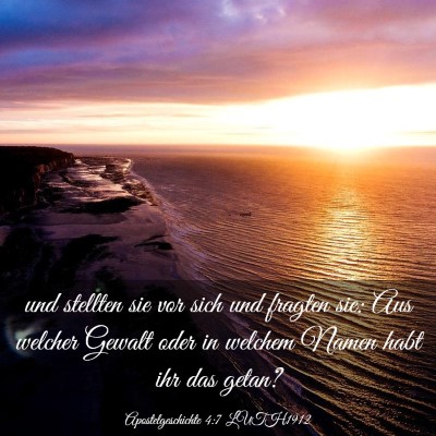 Picture 03 - Apostelgeschichte 4:7 LUTH1912 - und stellten sie vor sich und fragten sie: Aus - Bible Verse Picture