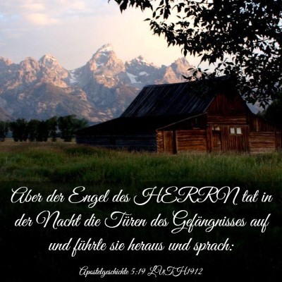 Picture 03 - Apostelgeschichte 5:19 LUTH1912 - Aber der Engel des HERRN tat in der Nacht die - Bible Verse Picture