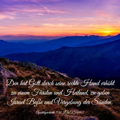 Picture 03 - Apostelgeschichte 5:31 LUTH1912 - Den hat Gott durch seine rechte Hand erhöht zu - Bible Verse Picture