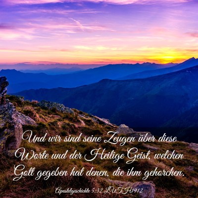 Picture 03 - Apostelgeschichte 5:32 LUTH1912 - Und wir sind seine Zeugen über diese Worte und - Bible Verse Picture