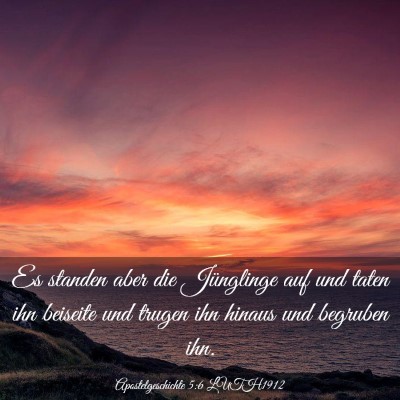 Picture 03 - Apostelgeschichte 5:6 LUTH1912 - Es standen aber die Jünglinge auf und taten ihn - Bible Verse Picture