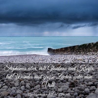 Picture 03 - Apostelgeschichte 6:8 LUTH1912 - Stephanus aber, voll Glaubens und Kräfte, tat - Bible Verse Picture