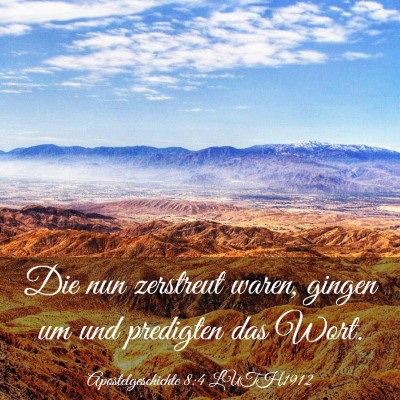 Picture 03 - Apostelgeschichte 8:4 LUTH1912 - Die nun zerstreut waren, gingen um und predigten - Bible Verse Picture