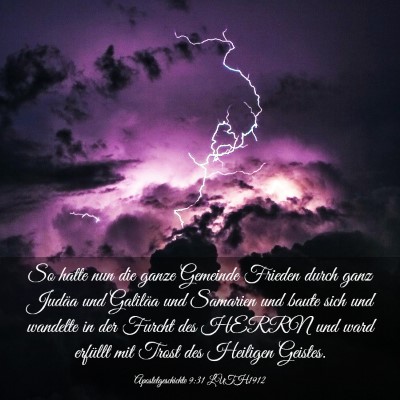 Picture 03 - Apostelgeschichte 9:31 LUTH1912 - So hatte nun die ganze Gemeinde Frieden durch - Bible Verse Picture