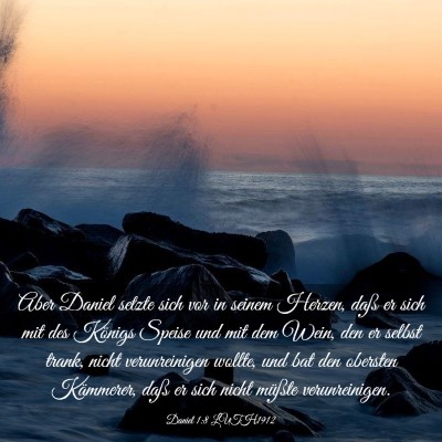 Picture 03 - Daniel 1:8 LUTH1912 - Aber Daniel setzte sich vor in seinem Herzen, - Bible Verse Picture