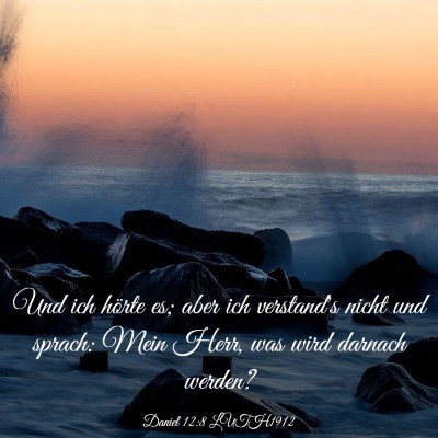 Picture 03 - Daniel 12:8 LUTH1912 - Und ich hörte es; aber ich verstand's nicht und - Bible Verse Picture