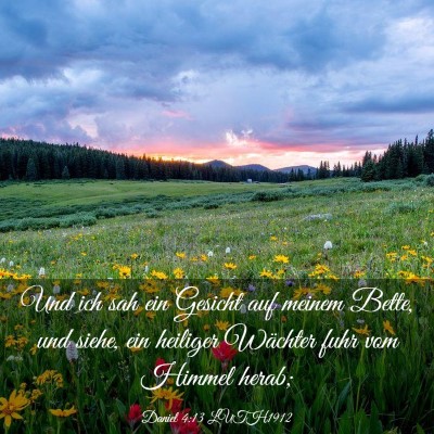 Picture 03 - Daniel 4:13 LUTH1912 - Und ich sah ein Gesicht auf meinem Bette, und - Bible Verse Picture