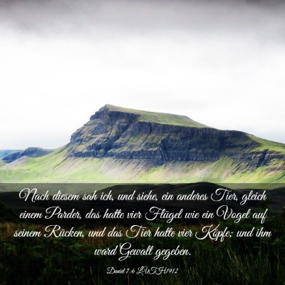 Picture 03 - Daniel 7:6 LUTH1912 - Nach diesem sah ich, und siehe, ein anderes Tier, - Bible Verse Picture