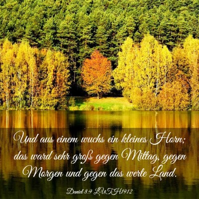 Picture 03 - Daniel 8:9 LUTH1912 - Und aus einem wuchs ein kleines Horn; das ward - Bible Verse Picture