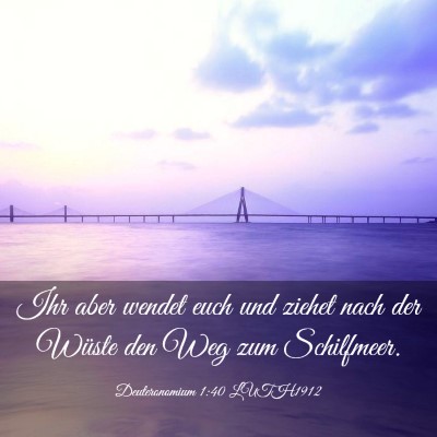 Picture 03 - Deuteronomium 1:40 LUTH1912 - Ihr aber wendet euch und ziehet nach der Wüste - Bible Verse Picture