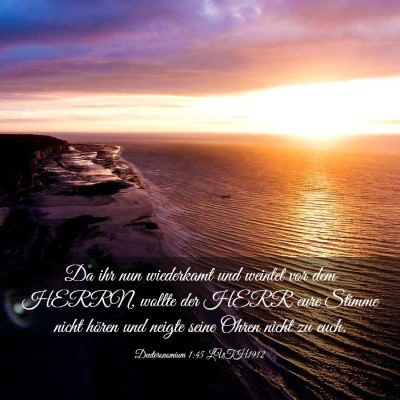Picture 03 - Deuteronomium 1:45 LUTH1912 - Da ihr nun wiederkamt und weintet vor dem HERRN, - Bible Verse Picture