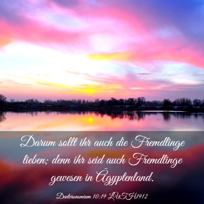 Picture 03 - Deuteronomium 10:19 LUTH1912 - Darum sollt ihr auch die Fremdlinge lieben; denn - Bible Verse Picture