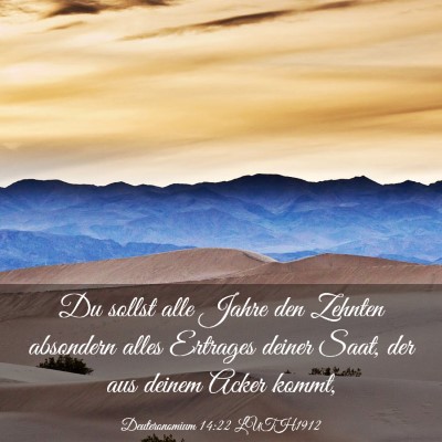 Picture 03 - Deuteronomium 14:22 LUTH1912 - Du sollst alle Jahre den Zehnten absondern alles - Bible Verse Picture