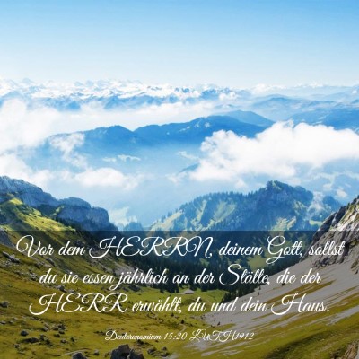 Picture 03 - Deuteronomium 15:20 LUTH1912 - Vor dem HERRN, deinem Gott, sollst du sie essen - Bible Verse Picture