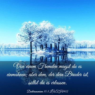 Picture 03 - Deuteronomium 15:3 LUTH1912 - Von einem Fremden magst du es einmahnen; aber - Bible Verse Picture