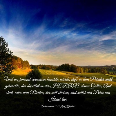 Picture 03 - Deuteronomium 17:12 LUTH1912 - Und wo jemand vermessen handeln würde, daß er - Bible Verse Picture