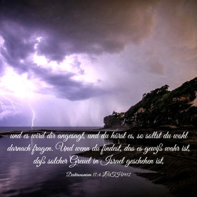 Picture 03 - Deuteronomium 17:4 LUTH1912 - und es wird dir angesagt, und du hörst es, so - Bible Verse Picture