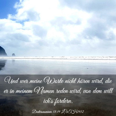 Picture 03 - Deuteronomium 18:19 LUTH1912 - Und wer meine Worte nicht hören wird, die er in - Bible Verse Picture