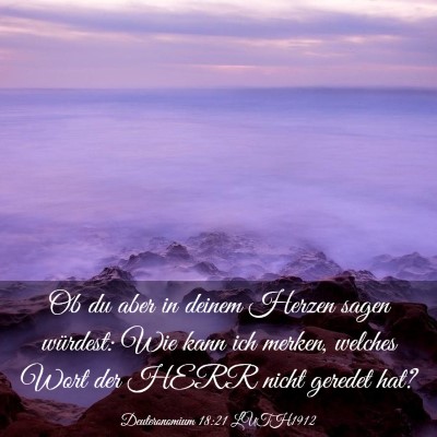 Picture 03 - Deuteronomium 18:21 LUTH1912 - Ob du aber in deinem Herzen sagen würdest: Wie - Bible Verse Picture