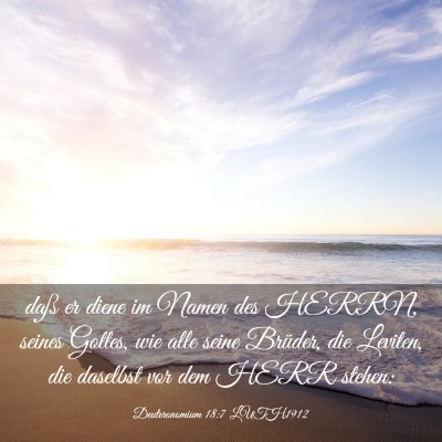 Picture 03 - Deuteronomium 18:7 LUTH1912 - daß er diene im Namen des HERRN, seines Gottes, - Bible Verse Picture