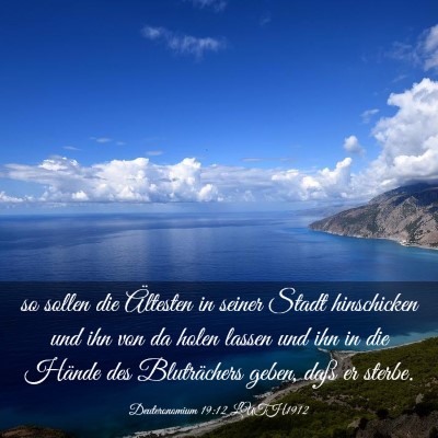Picture 03 - Deuteronomium 19:12 LUTH1912 - so sollen die Ältesten in seiner Stadt - Bible Verse Picture