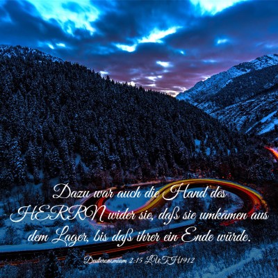 Picture 03 - Deuteronomium 2:15 LUTH1912 - Dazu war auch die Hand des HERRN wider sie, daß - Bible Verse Picture