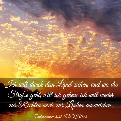 Picture 03 - Deuteronomium 2:27 LUTH1912 - Ich will durch dein Land ziehen, und wo die - Bible Verse Picture