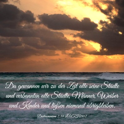 Picture 03 - Deuteronomium 2:34 LUTH1912 - Da gewannen wir zu der Zeit alle seine Städte - Bible Verse Picture