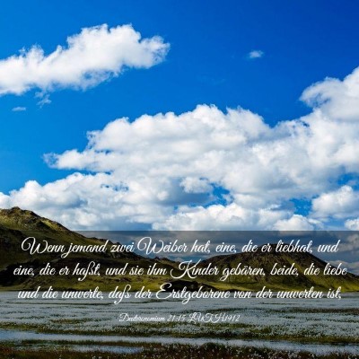 Picture 03 - Deuteronomium 21:15 LUTH1912 - Wenn jemand zwei Weiber hat, eine, die er - Bible Verse Picture
