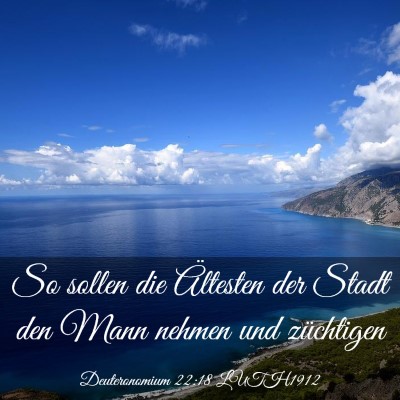 Picture 03 - Deuteronomium 22:18 LUTH1912 - So sollen die Ältesten der Stadt den Mann nehmen - Bible Verse Picture