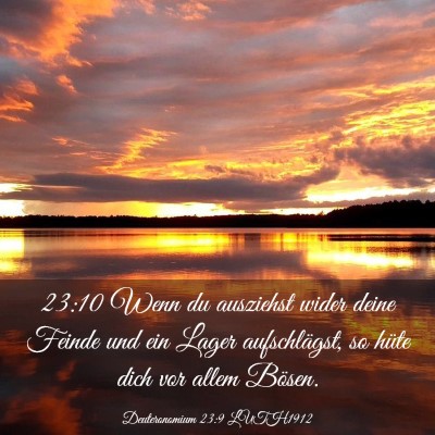Picture 03 - Deuteronomium 23:9 LUTH1912 - 23:10 Wenn du ausziehst wider deine Feinde und - Bible Verse Picture