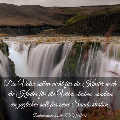 Picture 03 - Deuteronomium 24:16 LUTH1912 - Die Väter sollen nicht für die Kinder noch die - Bible Verse Picture