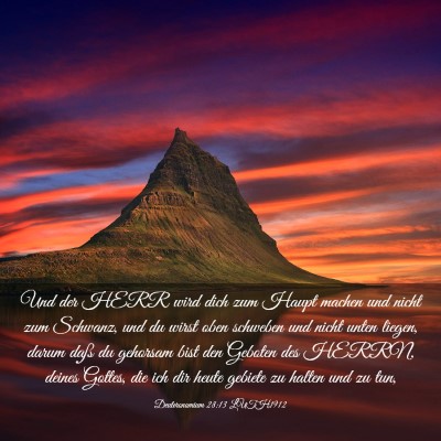 Picture 03 - Deuteronomium 28:13 LUTH1912 - Und der HERR wird dich zum Haupt machen und nicht - Bible Verse Picture
