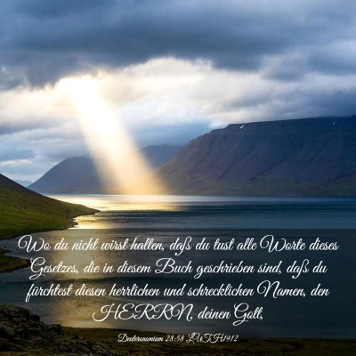 Picture 03 - Deuteronomium 28:58 LUTH1912 - Wo du nicht wirst halten, daß du tust alle Worte - Bible Verse Picture